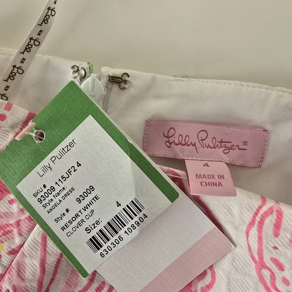 NWT Lilly Pulitzer Angela Strapless Dress 4 Resort White Clover Cup - Picture 11 of 12